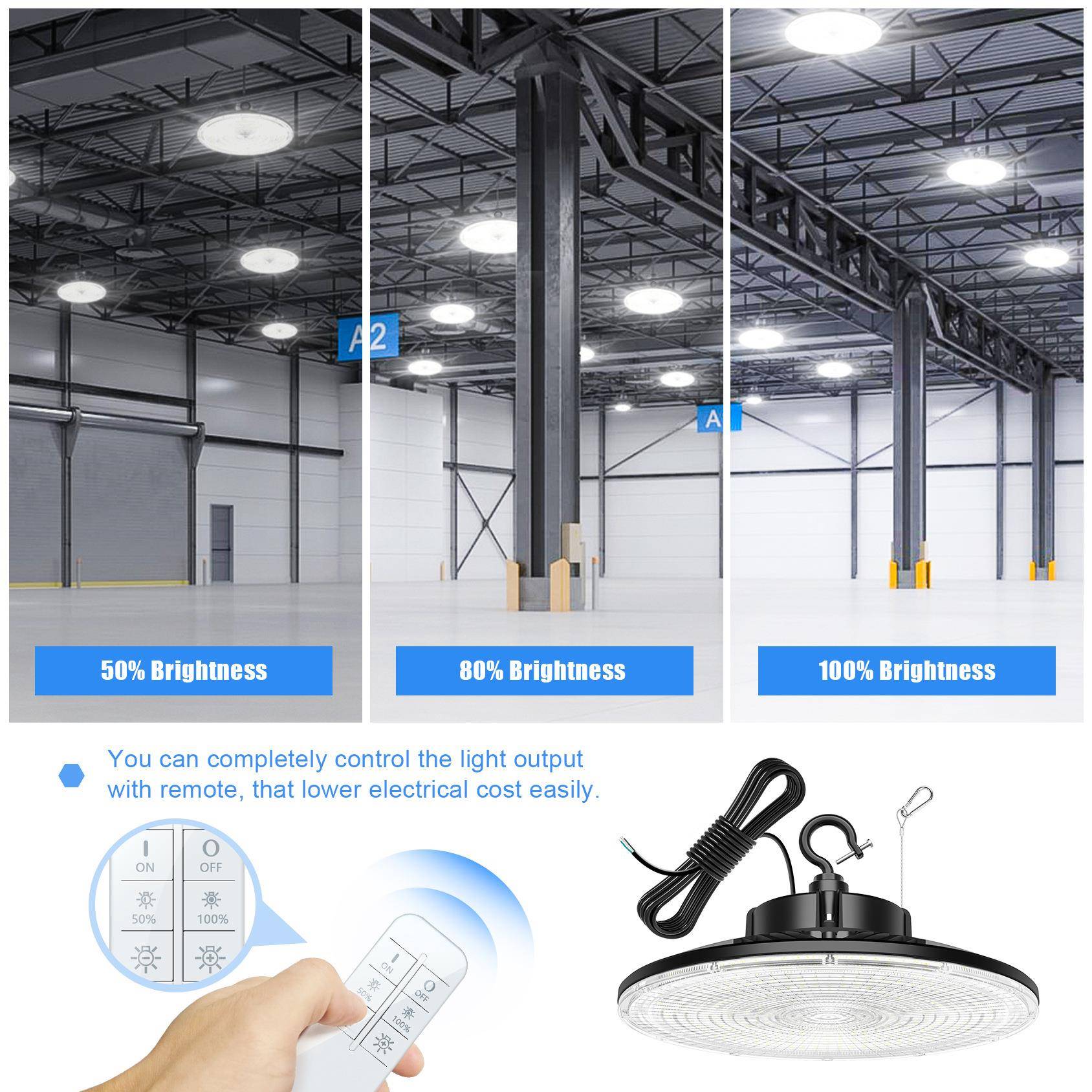 ULD节LC认证LED工W矿灯可调功率色温120W105200W240W3NG-UFO-P00W