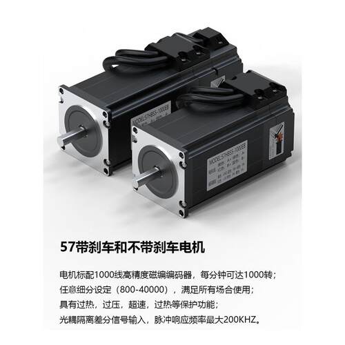 57闭环步询~57S闭环步进电机套装制HB57H驱一体1控.3n/2.3n/3.1n/