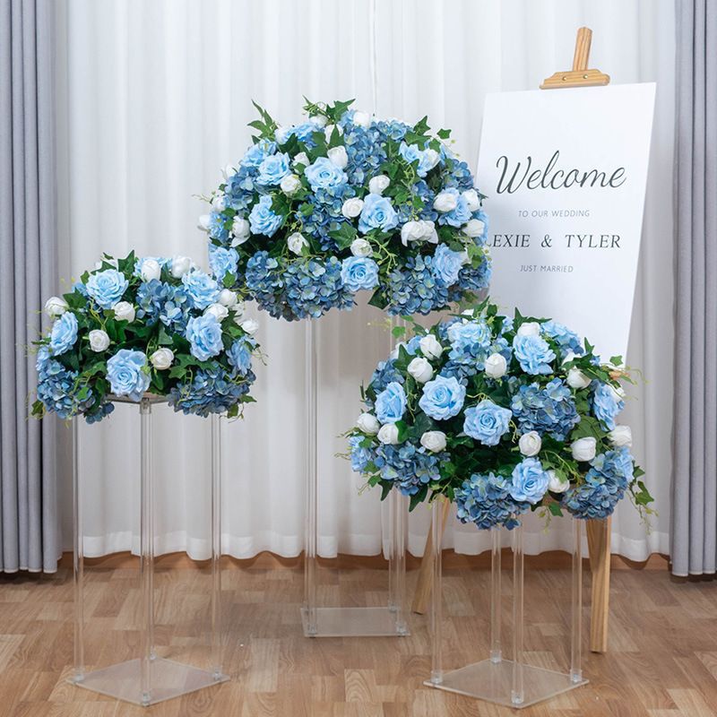 白色花球 婚礼舞台t台几何架布置路引花橱窗展厅餐桌装饰假花桌花