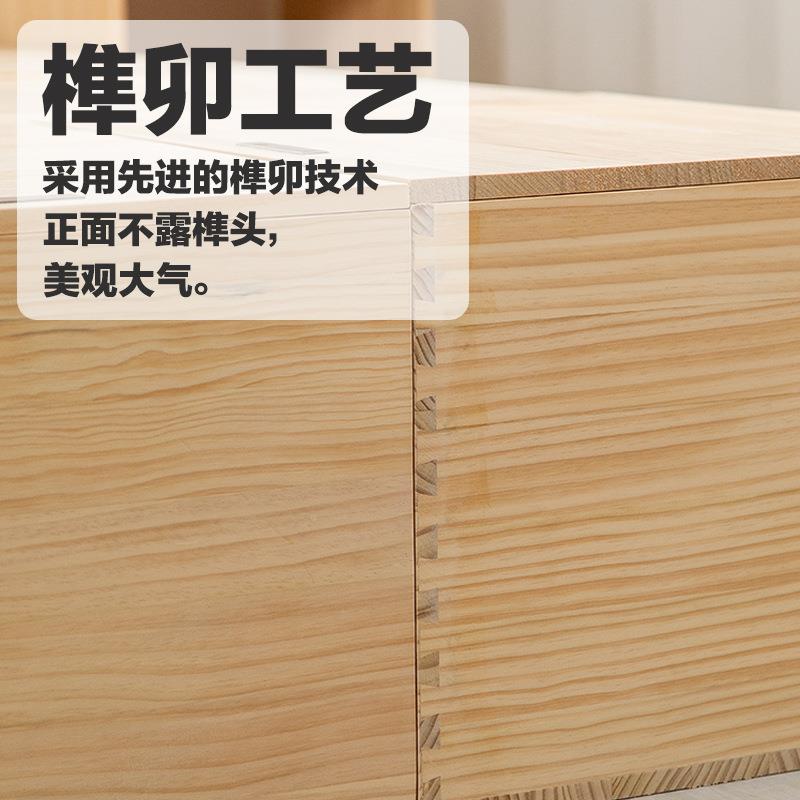 多能实木箱收纳箱子拼床榻功米盒子储箱物床木箱储物箱收纳可坐榻