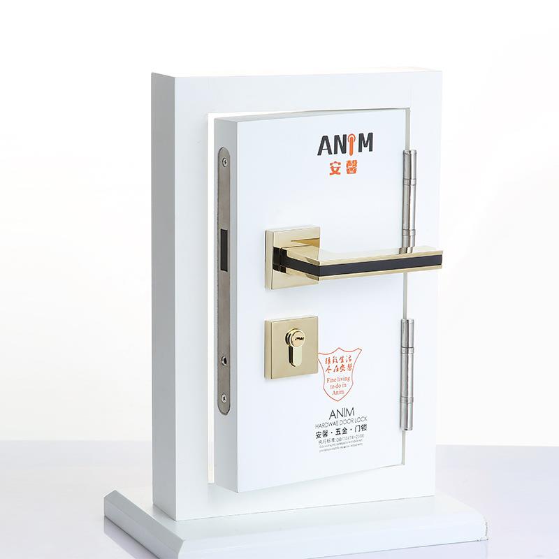 室门锁静音通型简约锌用合909-131金实木门分体式用家机械房间内