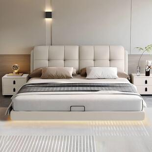 奶油风小瑜哥80浮云朵轻奢床主卧高端大气现代简床约卧小户型室悬