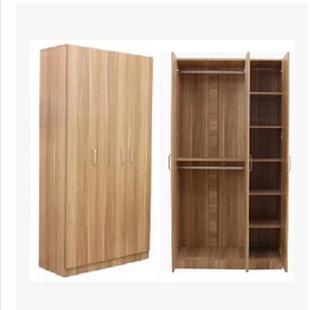 简约大曲美小衣柜实木质方组式合组装衣柜两门三门四板门衣柜132