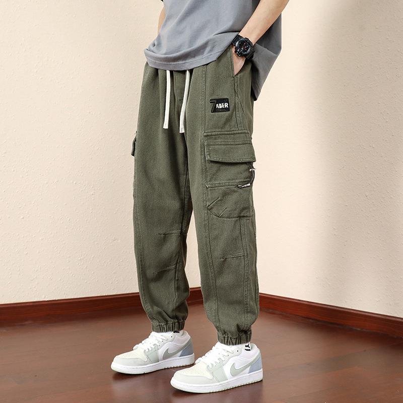 工装裤男款秋宽长松大码青少年学加肥加大哈JYF-K501生伦裤子男生