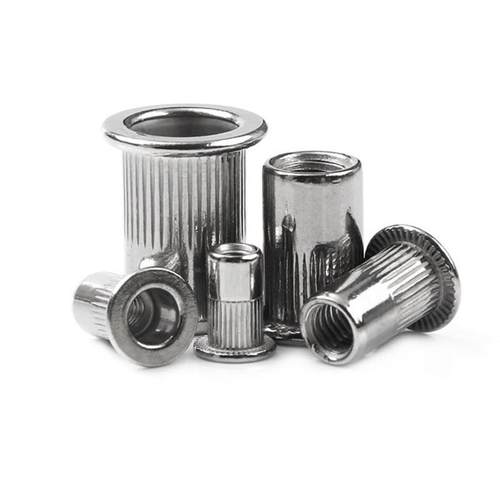 厂家直销10pcs盒装5不锈钢拉铆螺平母头竖纹铆螺母组合1PTSV+C工