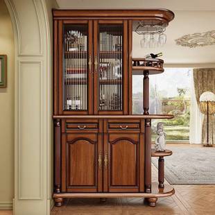 美式 实复木间厅柜古酒收纳厅XLA柜双面玄关门柜客厅隔断轻奢餐边