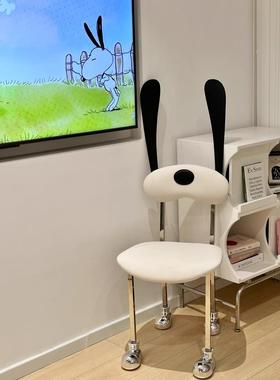 奶油椅风餐餐中古狗狗靠背椅家用复子古卧室HYT239餐化妆凳可爱卡