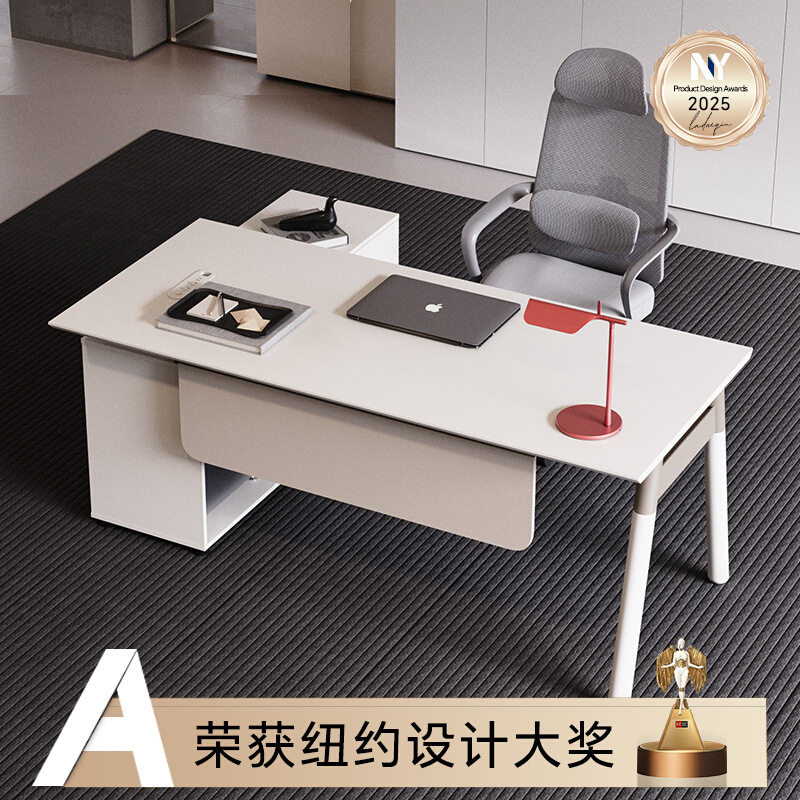 老板办公桌办公室简约现代女士单人白色小型经理主管1.4米1.6书桌