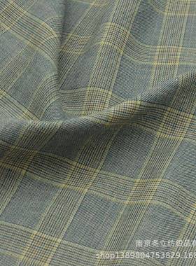 货毛呢面黄3料00克米千鸟格现男装精纺格子精纺07002面料