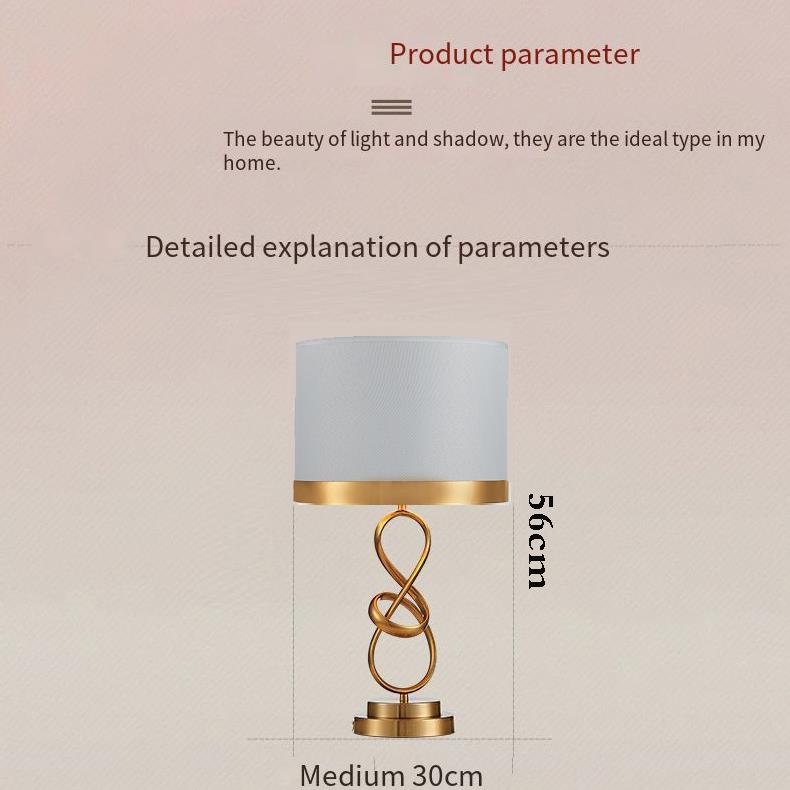 卧台室柜台灯跨美式床头灯轻奢布JMS1罩创意金属台灯饰境货源工厂