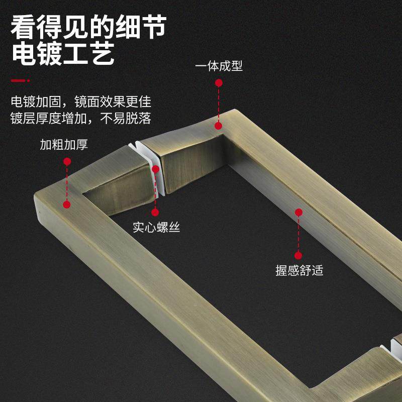 04不锈钢玻璃门卫拉手酒店间浴大室门把手生拉PCS手方管五金把手