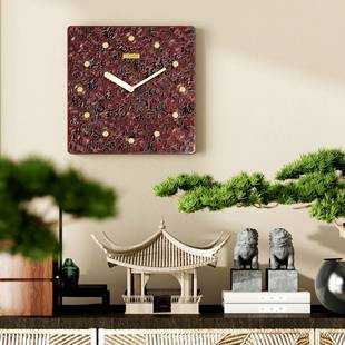 超静音50挂8立体创意钟表客厅新中0式 百福文艺5008国风时钟墙家挂