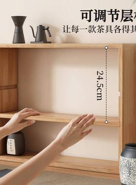 明峥具厂置物架ZWJ02680多家层收纳木新中式实茶室氛围布置墙上陈