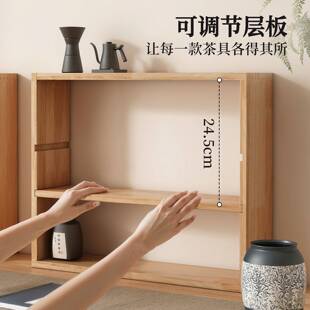 明峥具厂置物架ZWJ02680多家层收纳木新中式实茶室氛围布置墙上陈