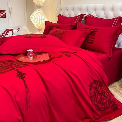 X5L结婚床上四用品件套高档子女方嫁被一整套EYM全套陪七八件套新
