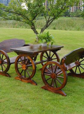 碳化防腐实木桌外椅套件户庭院休CD508702闲花园阳天组露合复台古