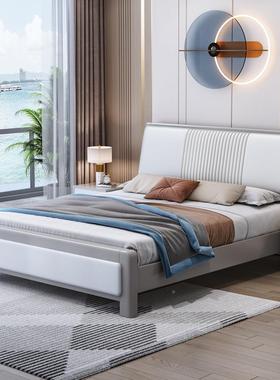 双实F769HMMJ木人床家具床床简约软风包靠背1.8米主卧双人厂家直