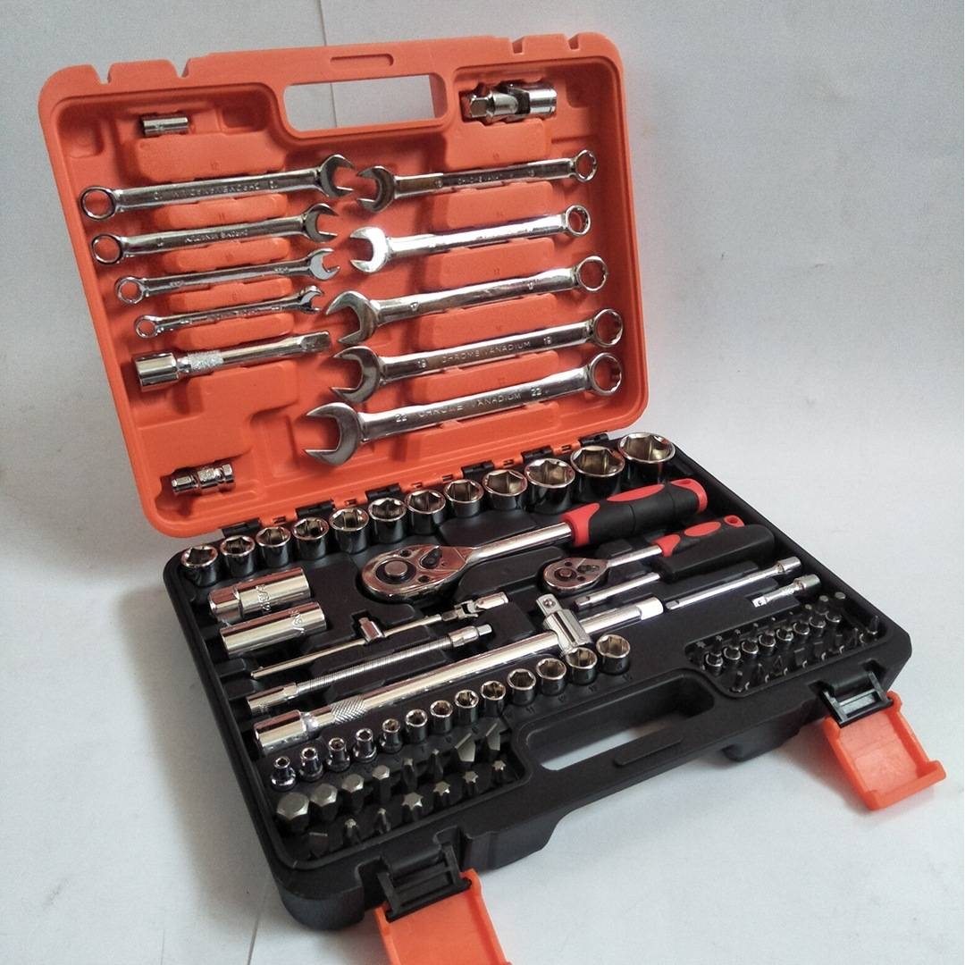 厂家82件套汽修工具套装24齿棘轮铬钒钢套筒工具组合维修组套工具