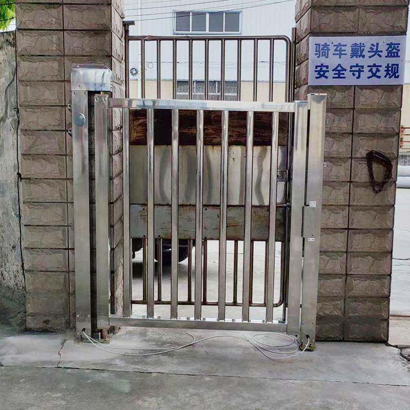 智能电动锈钢小门JGA区学校人行不通道侧小门小栏门铝合金推拉栅