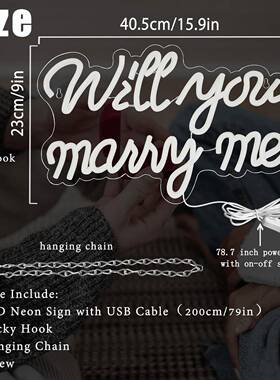 leid跨境霓虹灯wllyoumarPMJr灯yem求婚英文字母牌氛围灯装饰灯