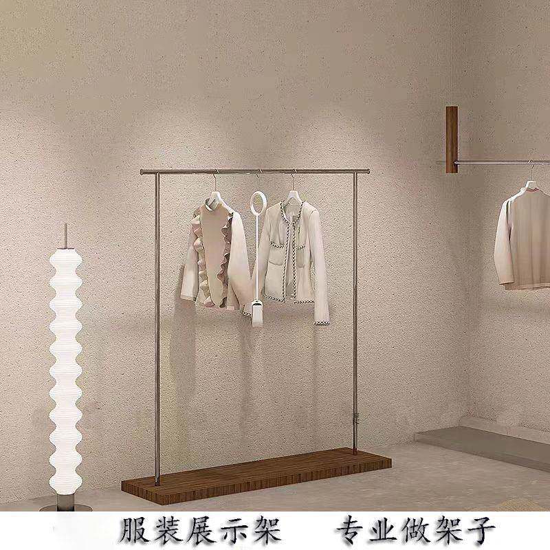 男女木服装店落JB-21024地式岛架服装架展示架质新款陈列网红胡桃