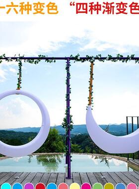 LED发光秋千户外网红吊床能室外牙夜摇椅灯月太阳月亮光MD-QQ01秋