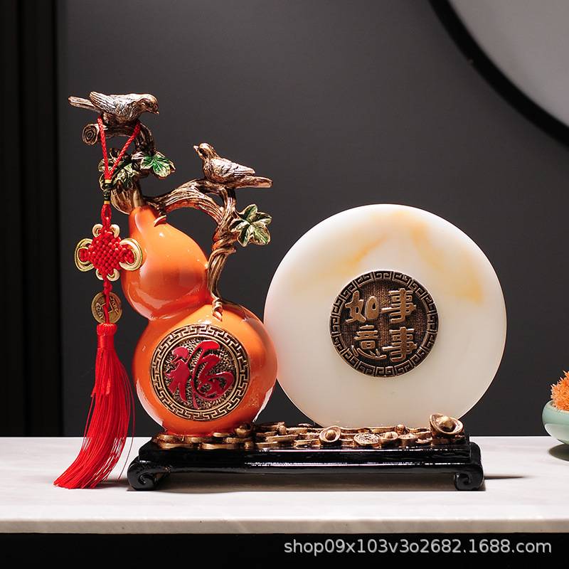 新中式创意沙漏流沙画事事如意葫芦摆件客厅玄关酒柜电视柜装饰品图片