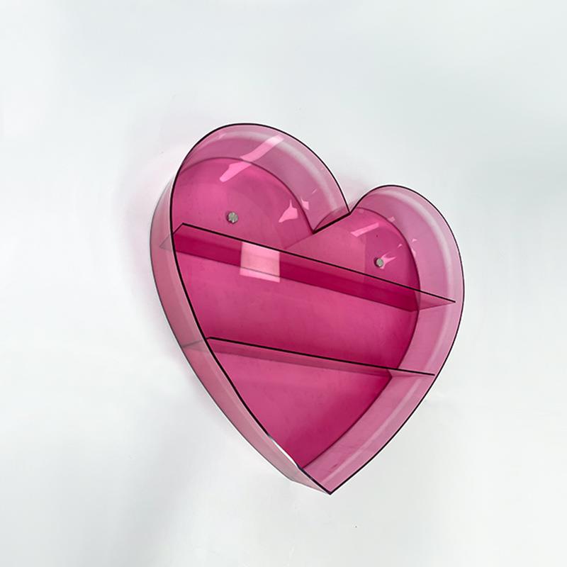 亚克力挂墙示盒展架壁示YZ-86116高档爱心创意挂收纳整理摆放盒子
