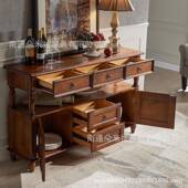 饰餐美式 全HOU实木玄关柜简约入户走靠墙边柜客厅隔断装 柜廊储物