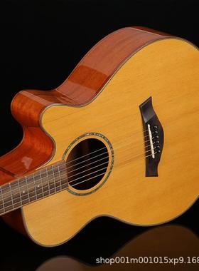 utar单板吉他实G木民谣吉KBT1他厂家40寸单i板吉他入41门寸抛光琴