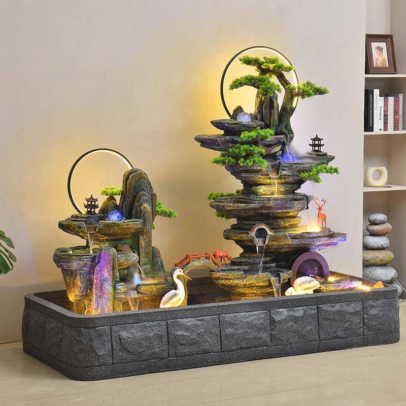 水大号假OAA山流摆喷泉庭院鱼池客厅生鱼缸阳台景观财循环水景落