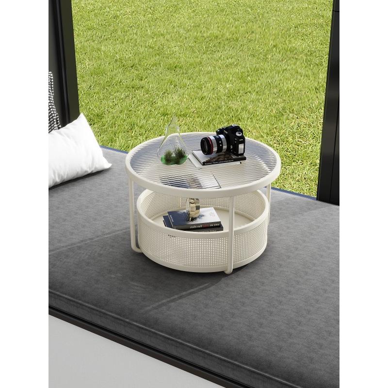 钢化玻璃卧室矮桌子小茶几阳台迷你矮桌轻奢坐地炕桌榻榻米圆桌