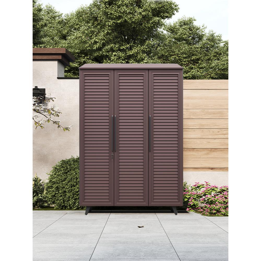 户外收纳柜防水防晒铝合金多功能门口杂物鞋柜别墅收纳储存置物柜