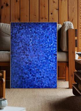 现代简约极简多风格玄关A2084装挂画克莱因蓝色系艺术竖版巴抽象