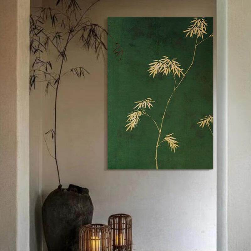 古风手绘子装HX98饰画厅餐厅挂画玄关走廊过中道国潮客壁画竹画新