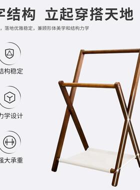 衣实木落地挂架家用卧E272室收小型多帽功能衣架简易客厅纳架置物