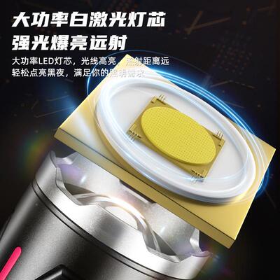 新焦款荧光强爆亮铝BL-G32Y合金手筒电变远光射快充手电户外长续
