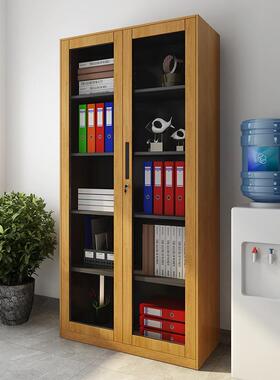 文柜钢件制铁柜办公资料44156档案柜带锁柜书储物皮矮柜木纹柜更