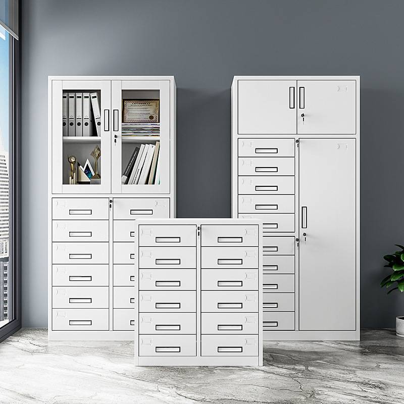 办公多斗柜公司员工抽屉柜文件收纳柜带锁资料柜铁皮档案柜矮柜子