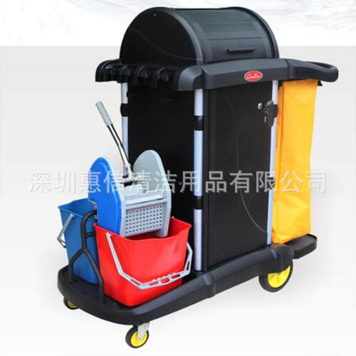 -超宝多用途带盖清洁手推车821D-0113酒客房店草保洁房口车清洁布