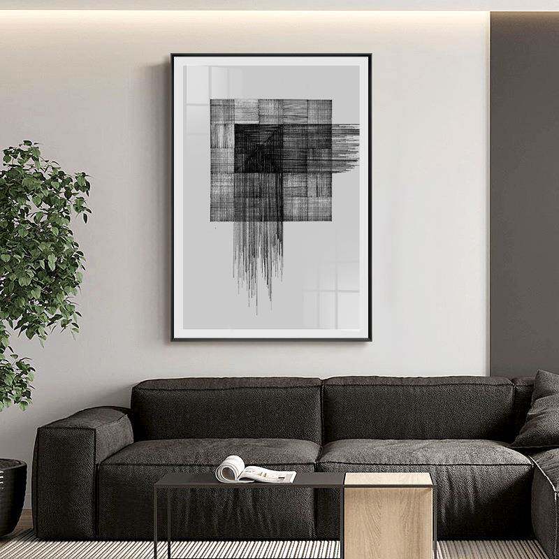 若隐若现QX202204现代抽客厅幅装饰画简大线条象沙发落地画玄约关