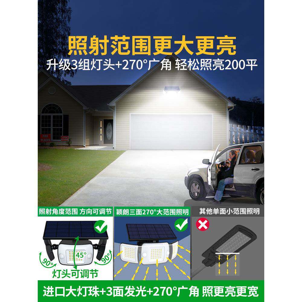 太阳农能庭灯照明路灯院子门灯户颖朗太阳外大院外门灯村大门口家