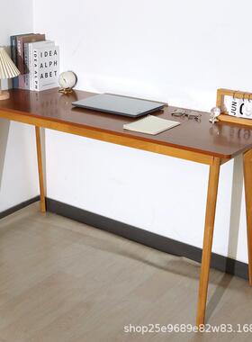 现货双人长实书桌用木腿条桌办公桌家卧室靠窗窄桌子JPU工作台电