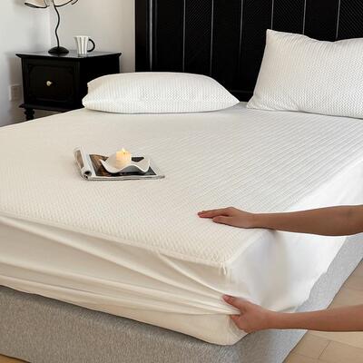 60支长棉绒面布全棉床套白色纯色棉防BN18561脏床棉罩夹纯席梦思