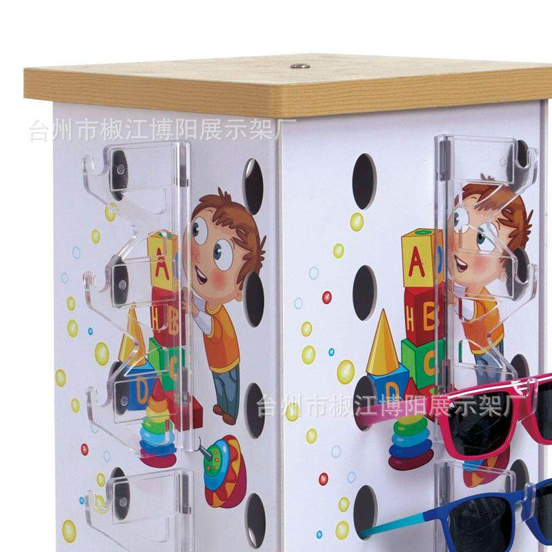 PC儿童眼V镜展示架旋转镜太阳展示架陈列架眼镜柜转盘台展ALC示架