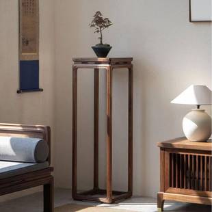 老榆木木427架新中式 花几阳台家实用博花架室内古花盆展示架实木