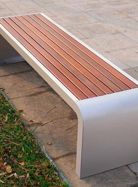 户外公园椅锈钢坐凳防木休腐闲椅BZY-53-0商场创不意休闲凳