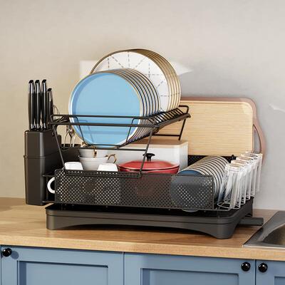 碗碟沥水功架双层厨台GVL房面餐具盘子收纳家用多能碗筷架架