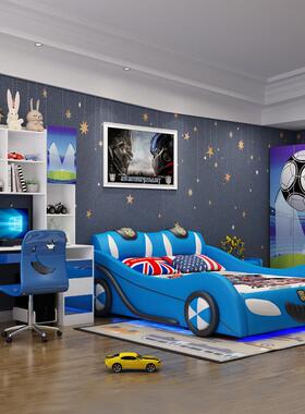 NR男Q0NRFQ03838#创意汽车童床孩带护栏卡通1.5米储物男童1.35F儿