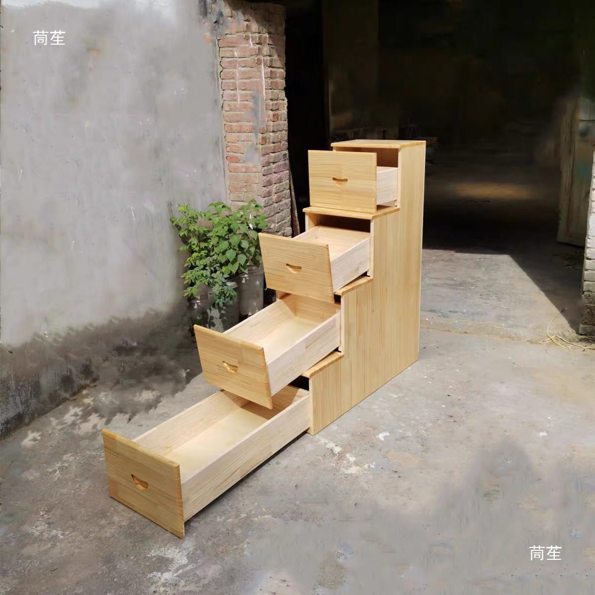 子母床抽屉柜儿童踏步柜储物柜单卖高架床柜梯梯子实木梯柜台阶